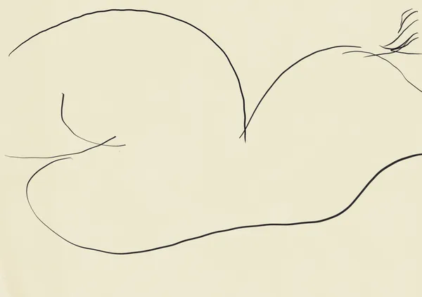 Minimalist Reclining Figure Line Art - Little Dean