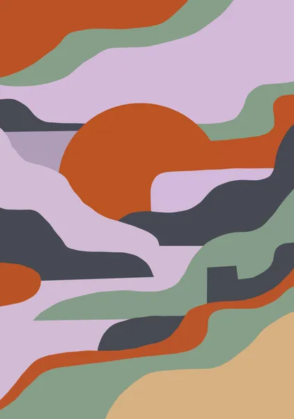 Bohemian Sun & Crescent Moon Abstraction - Little Dean