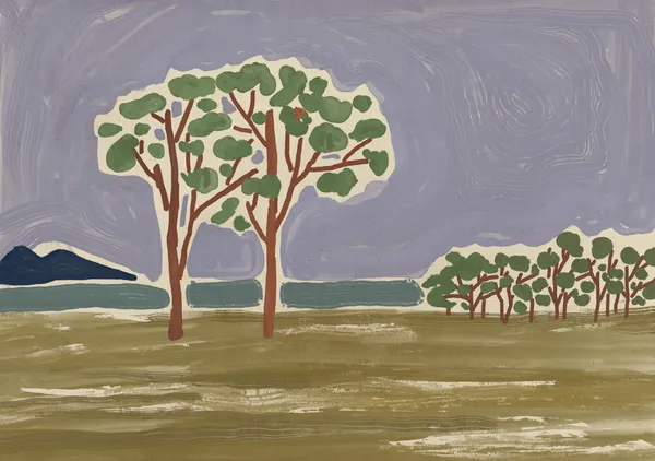 Shoreline Trees in Muted Sage & Slate - Little Dean
