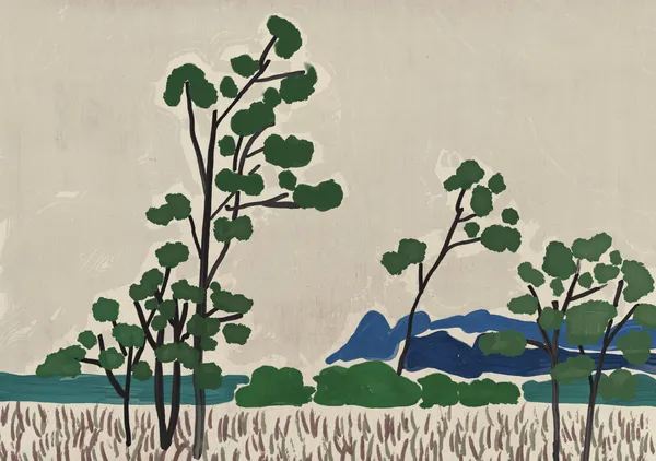 Coastal Pines & Blue Mountains in Sage & Cobalt - Little Dean