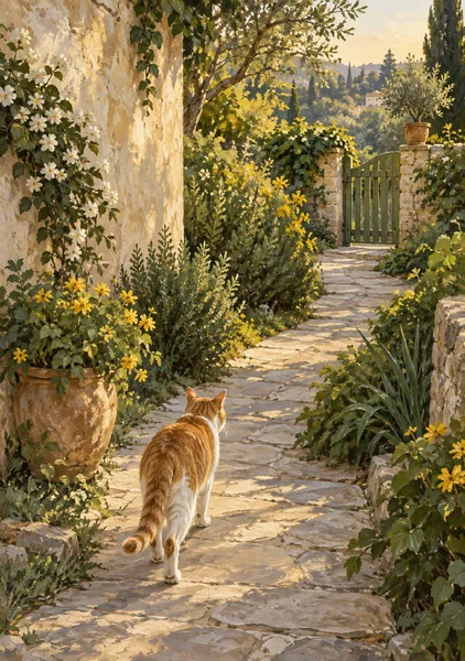 庭へ続く、猫の道 - Yunaria