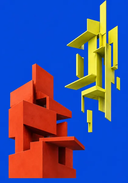 ＃032; Parallel Dreams - Geometric Abstract Art, Modern Contemporary Wall Art | 平行する夢 - 交わることのない二つの世界 - Yuzy