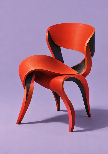 #036: The Impossible Object — Surrealist Chair Art, Modern Abstract Sculpture Print, Wall Art | あり得ないオブジェ ― 布のように折れ曲がる椅子 ― - Yuzy