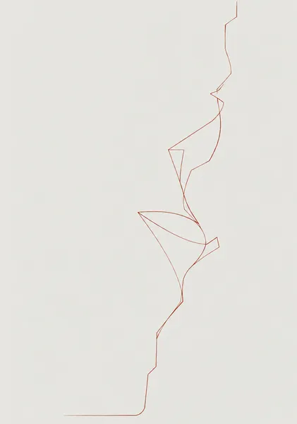 #029: 秘められた庭 - まだ名のない成長 | Secret Garden - The Shape of Unnamed Growth | Abstract Art, Wall Art, Minimalist, Line - Yuzy