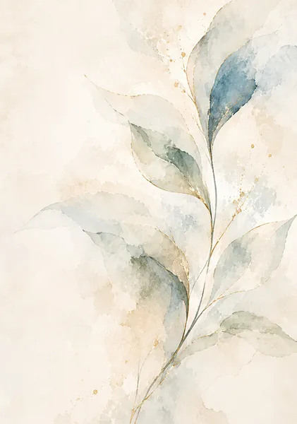 静青のボタニカ - 静けさに溶ける植物 | Silent Blue Botanica - A Botanical Form Dissolving into Stillness - Yuzy