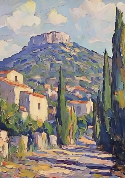 Cypresses In The Village - Elena Avanesova