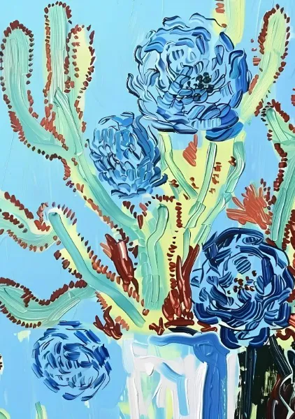 Blue Flowers In A Vase - Elena Avanesova
