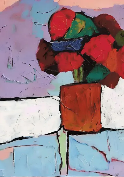 Abstract Floral in Red - Elena Avanesova