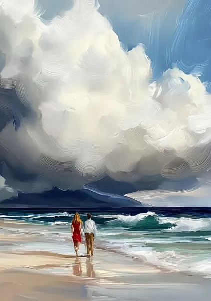 Couple Walking On The Beach - Elena Avanesova