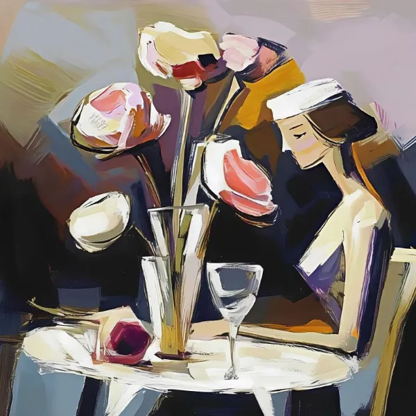 Woman At A Table (2) - Elena Avanesova