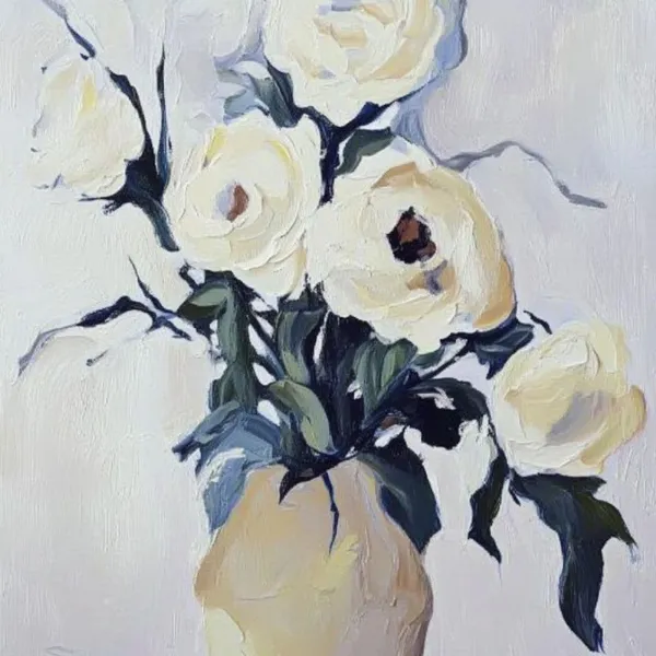 White Roses In A Vase - Elena Avanesova