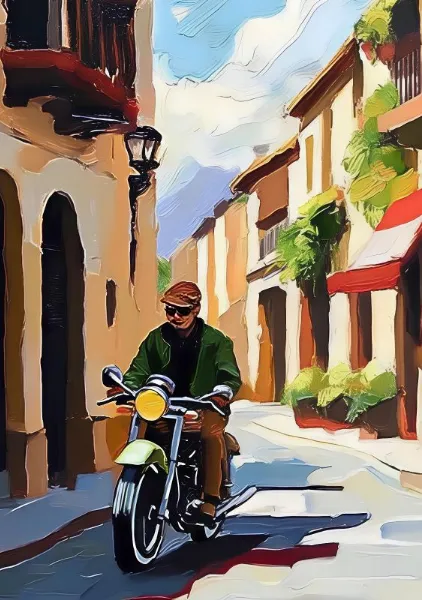 Man On A Motorcycle - Elena Avanesova