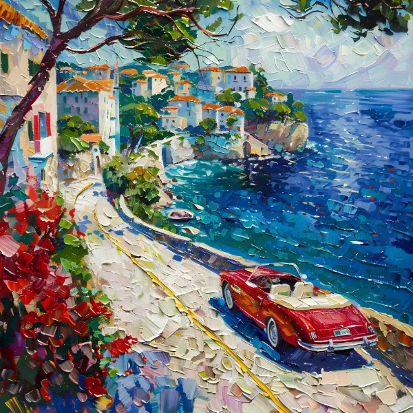 Red Car By The Sea - Elena Avanesova