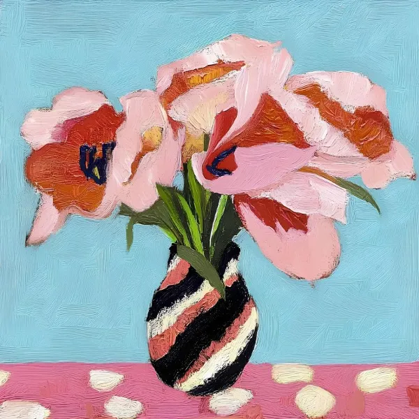 Pink Tulips In A Vase - Elena Avanesova