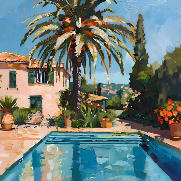 Pool With Palm Trees - Elena Avanesova