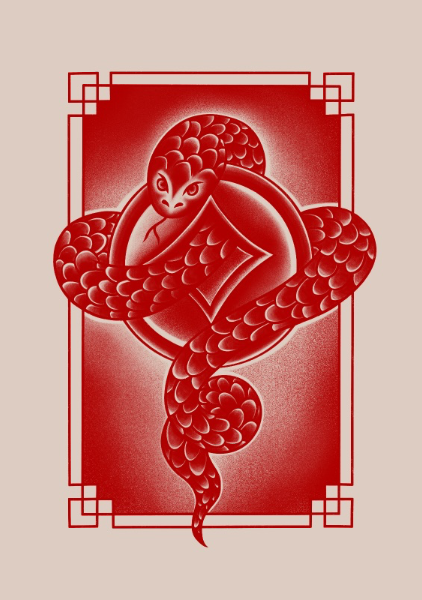 Snake Chinese Zodiac in red - Alexandra Ramirez
