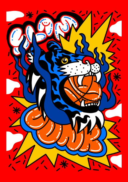 Tiger with basketball - Alexandra Ramirez
