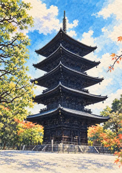 涼しくなった日の東寺五重塔 - MATSUTOMI HAYASHI