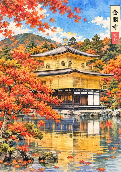 紅葉秋の金閣寺 - MATSUTOMI HAYASHI