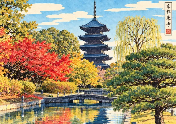 秋の京都東寺五重塔 - MATSUTOMI HAYASHI