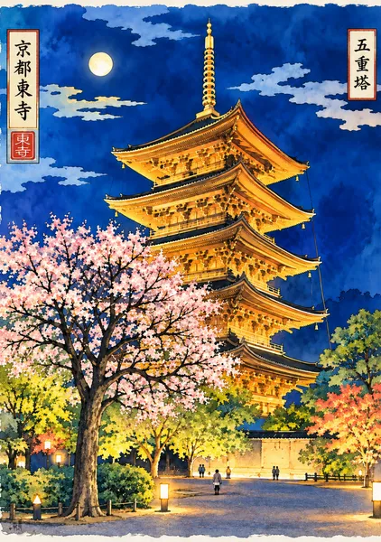 月夜の五重塔 - MATSUTOMI HAYASHI