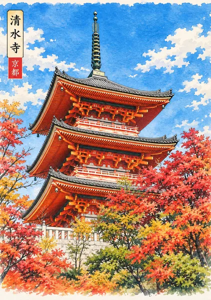 清水寺の三重塔 - MATSUTOMI HAYASHI