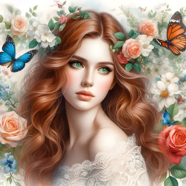 Beautiful woman in watercolor #2 - Enoon