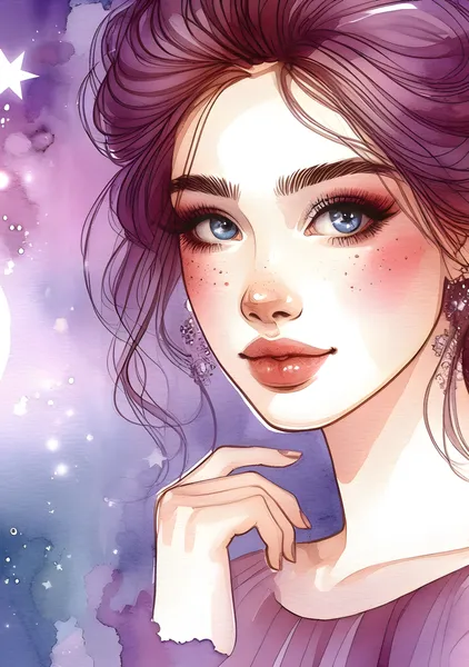 Beautiful woman in watercolor #6 - Enoon