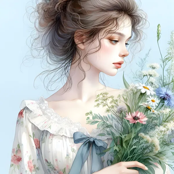 Beautiful woman in watercolor #3 - Enoon