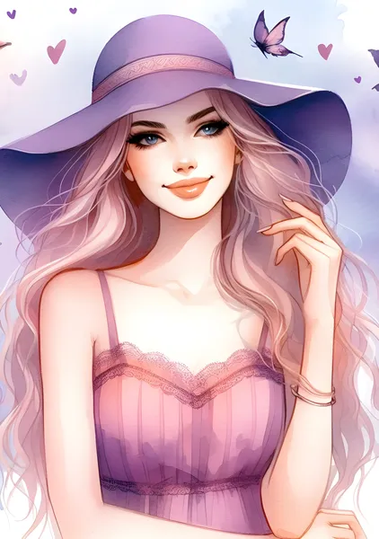 Beautiful woman in watercolor #7 - Enoon