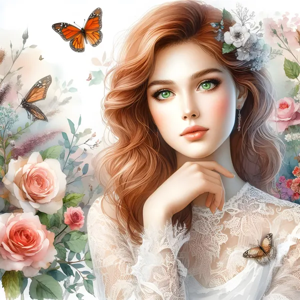 Beautiful woman in watercolor #4 - Enoon