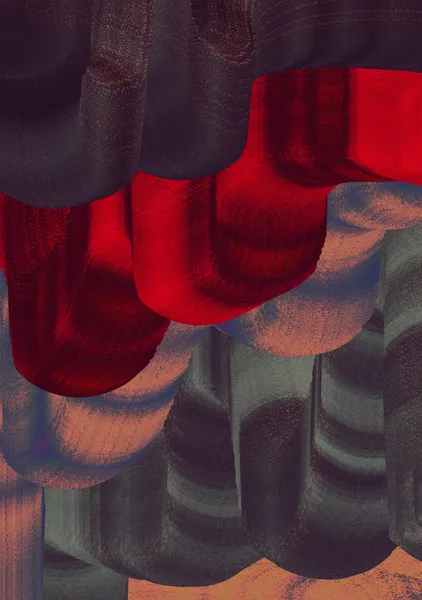 Moody Crimson Red and Dark Charcoal Textured Abstract Wave - DOXOLOGY
