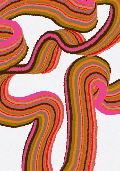 Psychedelic Orange pink Textured Ribbons - DOXOLOGY