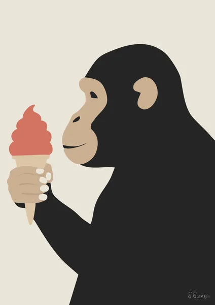 CHIMPANSE MED JORDBÆRIS - Swen Swensøn