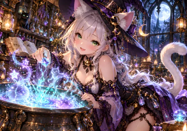 Enchanted Cauldron Catgirl Witch - konkapo00