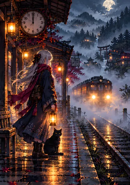 Foggy Midnight Station – Mystery Pixel Art - konkapo00