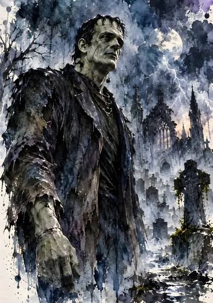 Frankenstein's Monster in Watercolor - konkapo00