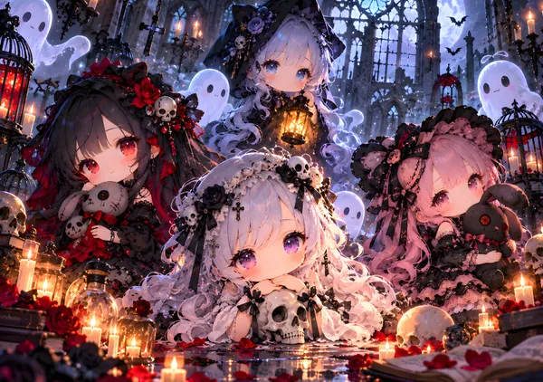 Eerie Chibi Girls in a Haunted Cathedral - konkapo00