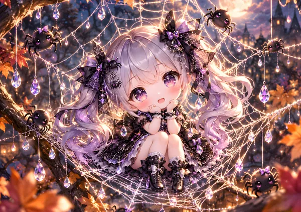 Cute Chibi Spiderweb Girl | Kawaii Fantasy - konkapo00
