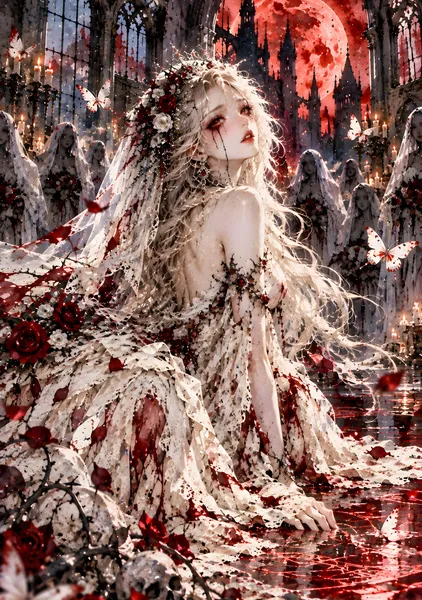 Spellbound Bride | Gothic Watercolor Horror - konkapo00