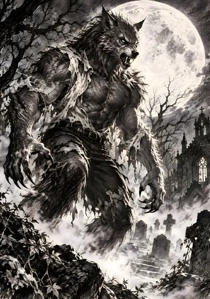 The Wolf Man Under the Full Moon - konkapo00
