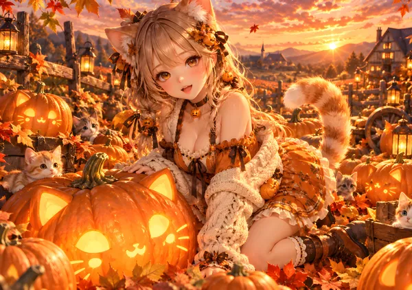Pumpkin Patch Cat Girl | Autumn Fantasy - konkapo00