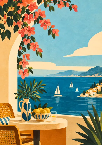 A Mediterranean Terrace and an Afternoon with Lemons - Yuri Morino