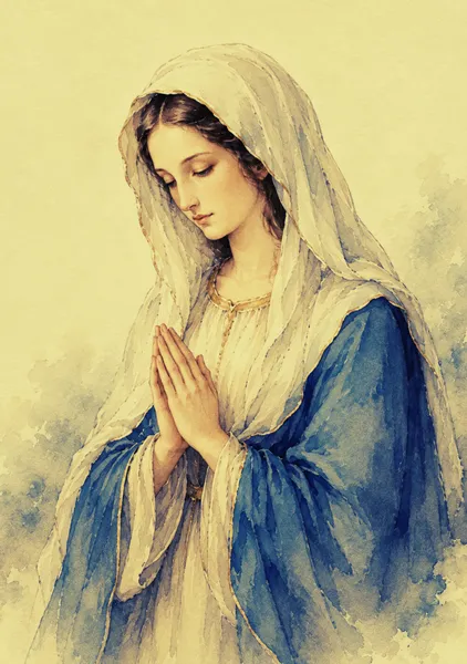The Virgin Mary in Prayer — A Moment of Quiet Prayer - Yuri Morino