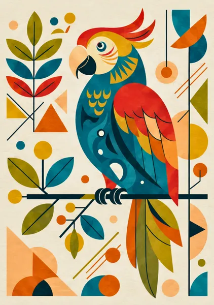 Geometric Parrot - Yuri Morino