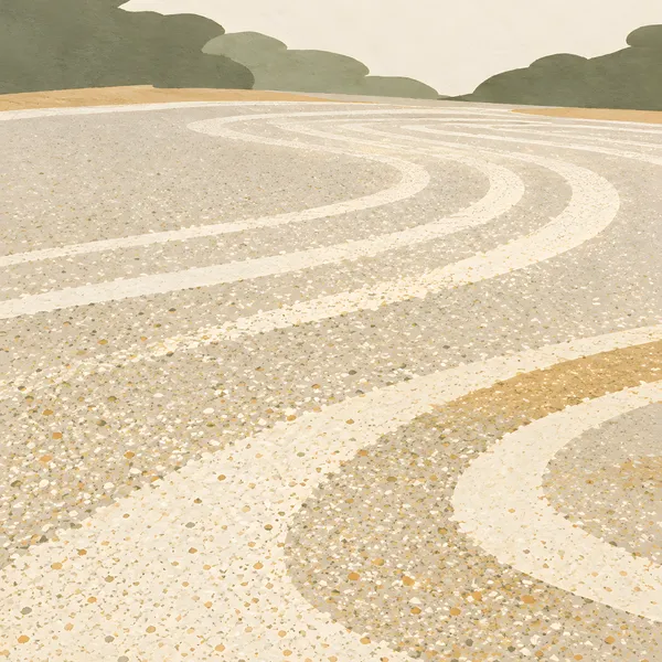 Before the First Footsteps — Sacred Patterns at Dawn　最初の足跡の前に — 神社の朝が描く地模様 - ekomaru