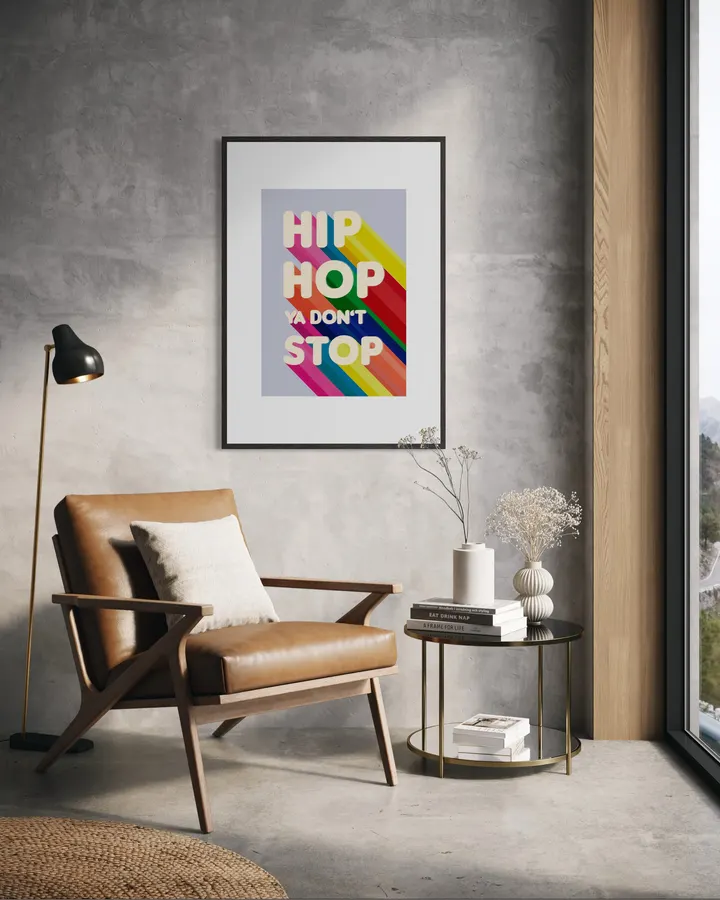Hip Hop Ya Don't Stop – Retro Rainbow Typography Art Print - ShowMeMars
