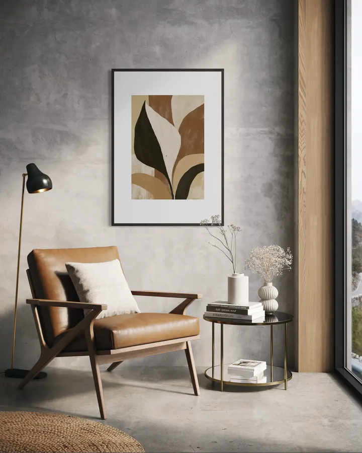 Mid-Century Botanical Leaf Study No. 01