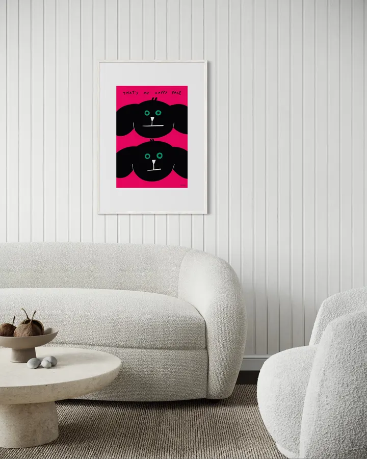 That's My Happy Face - Minimalist Dog Poster - Au Contraire
