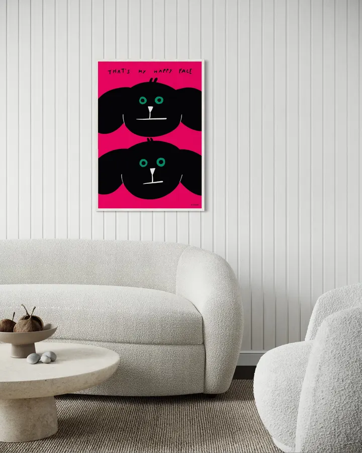 That's My Happy Face - Minimalist Dog Poster - Au Contraire